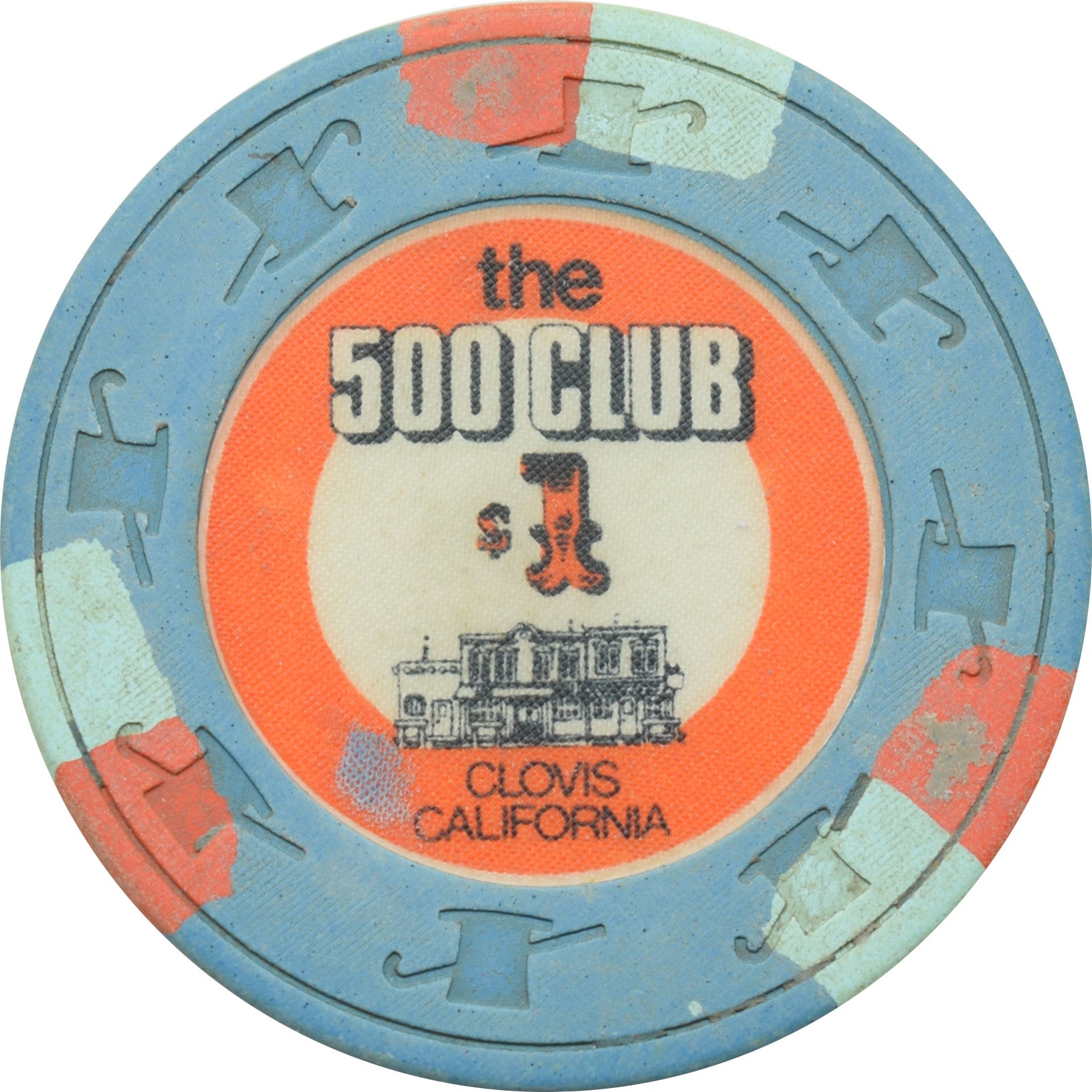 500 Club Casino Clovis California $1 Chip