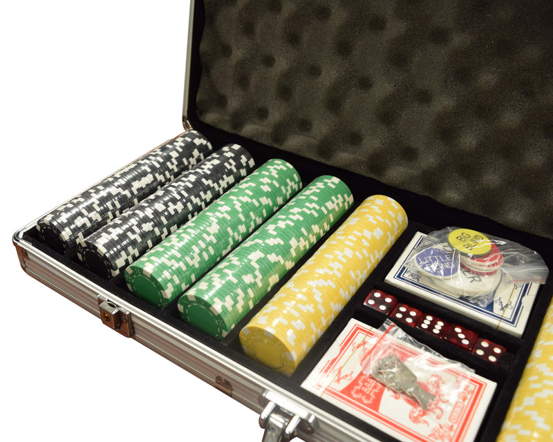 OTD 11.5 Gram Dice Silver Case 500 Chip Set