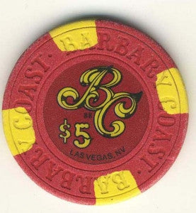 Barbary Coast Casino $5 (red 1988) Chip - Spinettis Gaming - 1