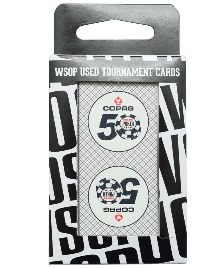 Copag WSOP 50th Anniversary Authentic Used Black Deck Plastic Playing Cards Bridge Size