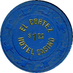 El Cortez Hotel Casino Las Vegas Nevada $1 Chip 1980s Small Print