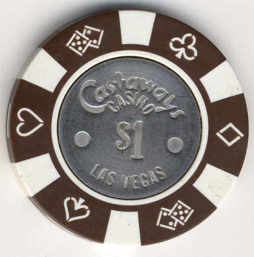 Castaways $1 (brown 1980s) Chip - Spinettis Gaming - 1