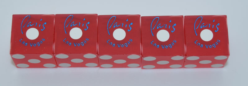 Paris Casino Stick of 5 Used Dice Las Vegas Nevada 2000's