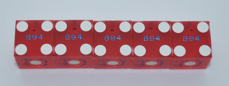 Paris Casino Stick of 5 Used Dice Las Vegas Nevada 2000's