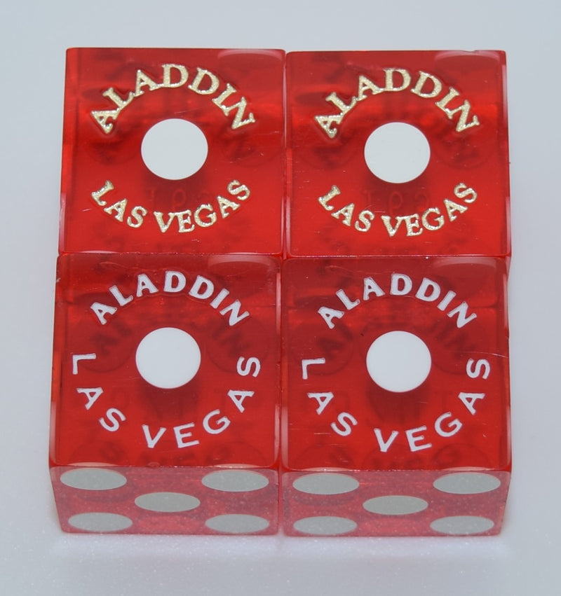 Aladdin Used Red Las Vegas Casino Pair of Dice Matching Numbers 2000's