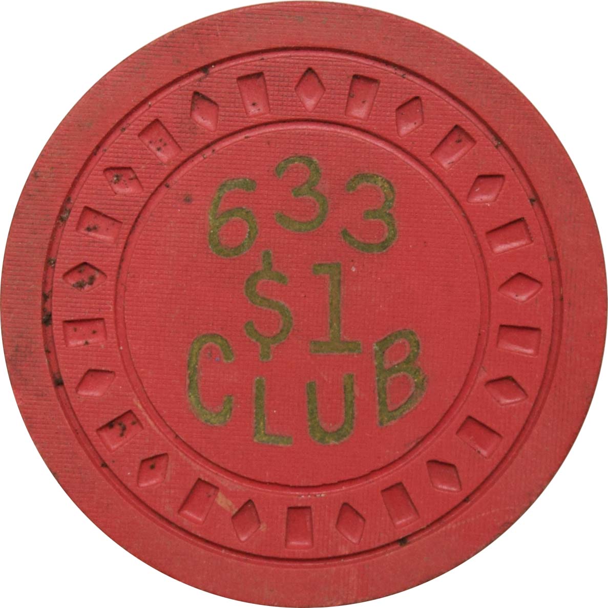 633 Club/Flamingo Club Illegal Casino Newport Kentucky $1 DiaSqr Chip