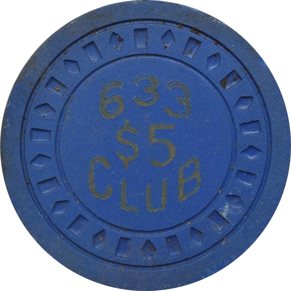 633 Club/Flamingo Club Illegal Casino Newport Kentucky $5 DiaSqr Chip