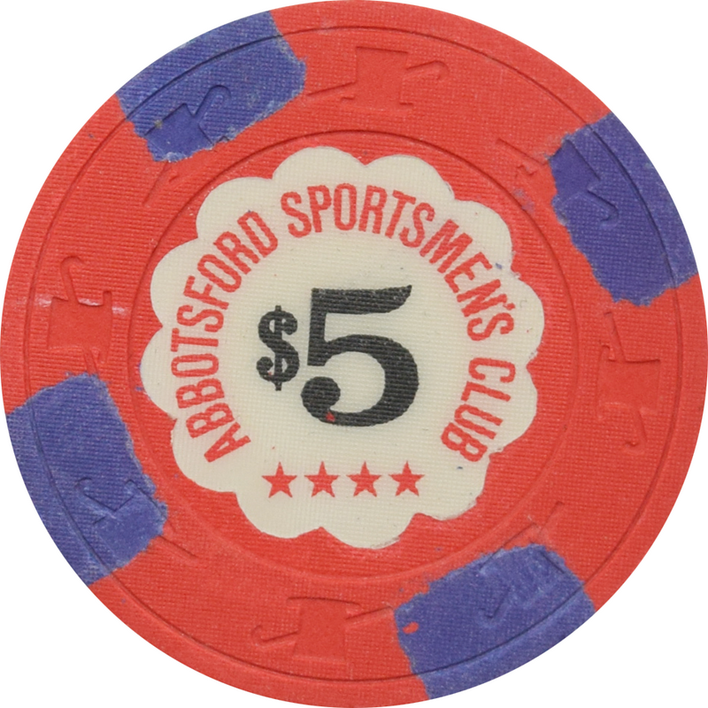 Abbotsford Sportsmen's Club Casino Abbotsford British Columbia $5 Chip