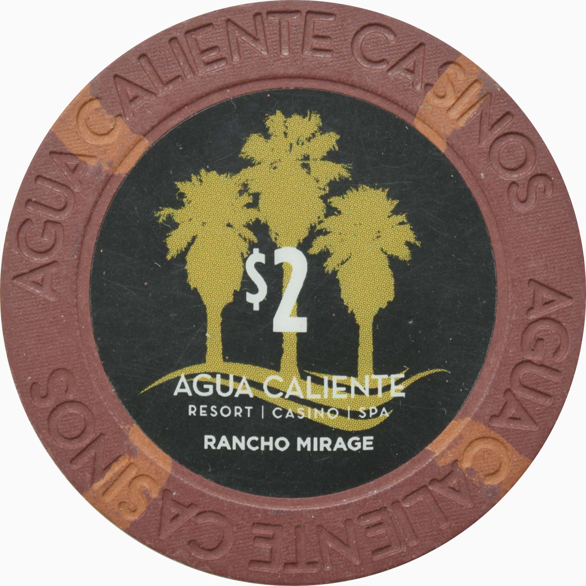 Agua Caliente Casino Rancho Mirage California $2 Chip 2021