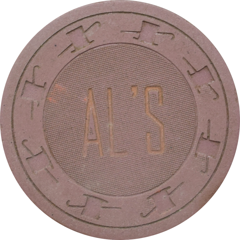 Al's Liquors Casino N. Las Vegas Nevada 25 Cent Purple Chip 1962