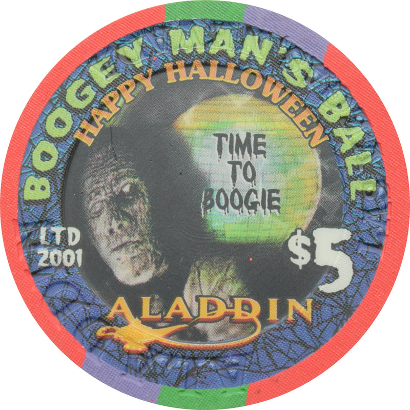 Aladdin Casino Las Vegas Nevada $5 Boogeyman's Ball Chip 2001