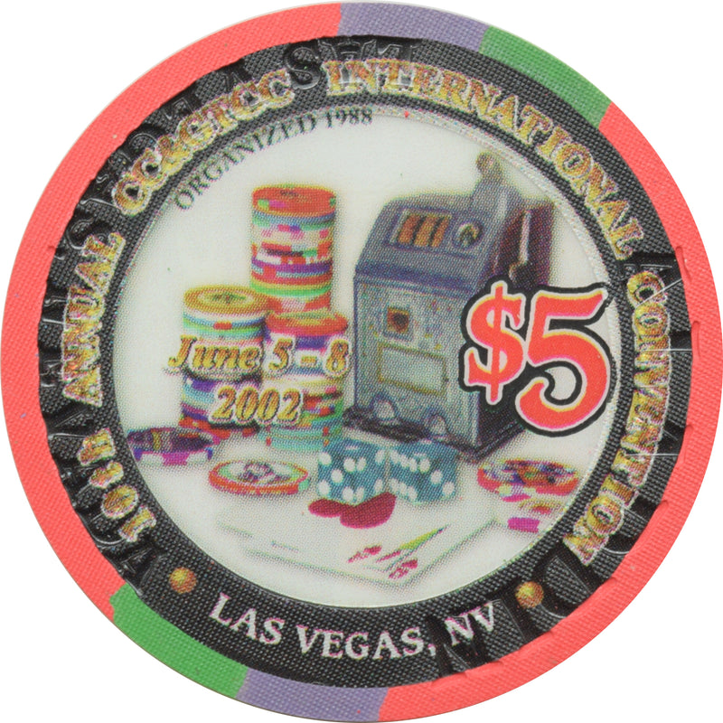 Aladdin Casino Las Vegas Nevada $5 CCGTCC 10th Convention Chip 2002