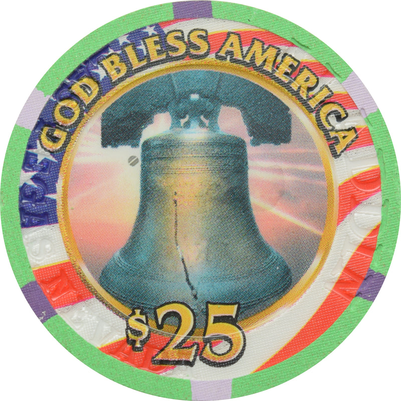 Aladdin Casino Las Vegas Nevada $25 United We Stand/God Bless America Chip 2001