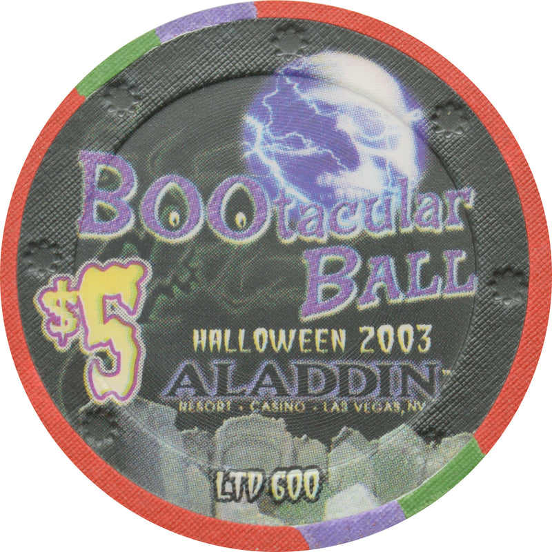 Aladdin Casino Las Vegas Nevada $5 BOOtacular Ball Chip 2003