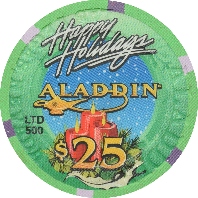 Aladdin Casino Las Vegas Nevada $25 Happy Holiday's Chip 2001