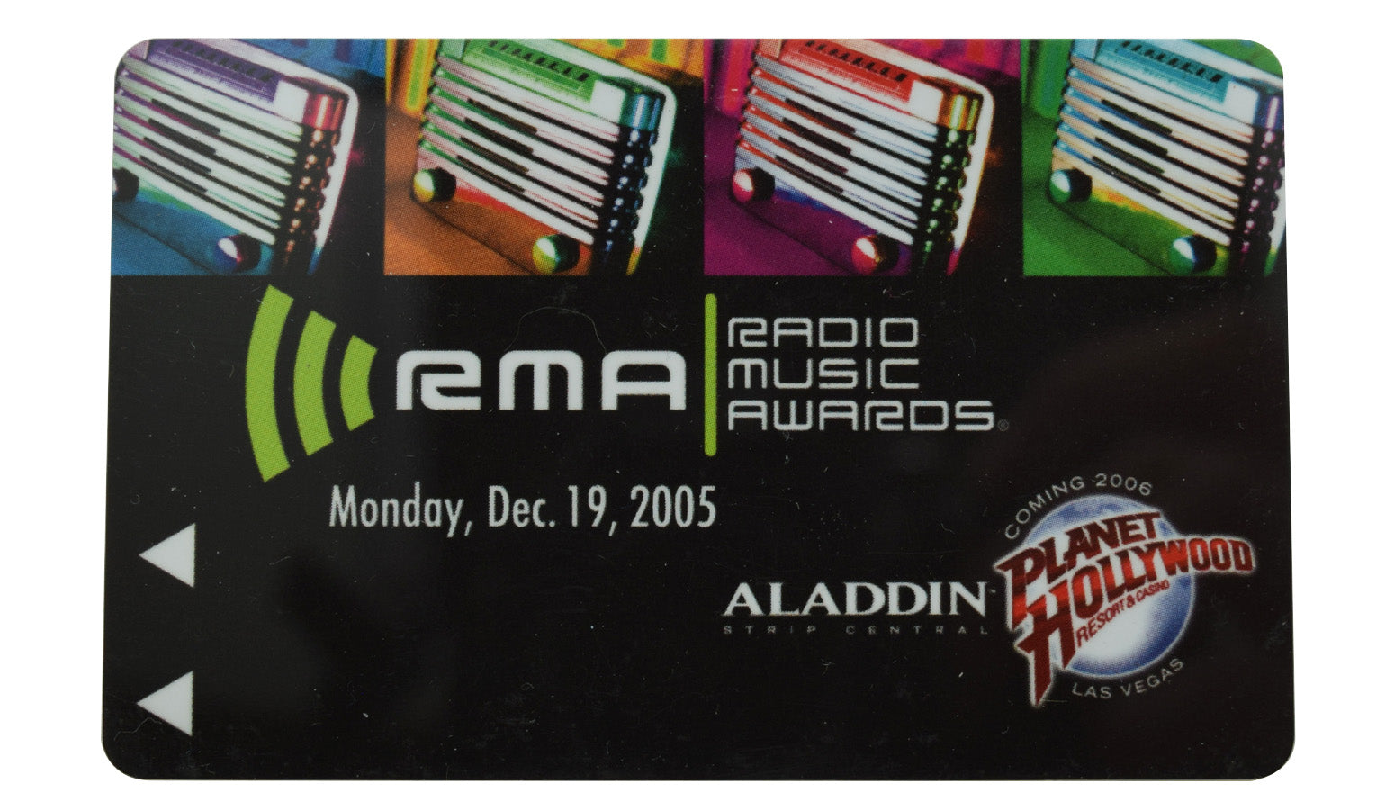 Aladdin Casino Las Vegas Nevada Radio Music Awards Hotel Room Key