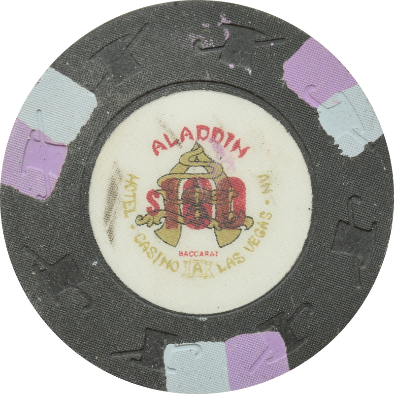 Aladdin Casino Las Vegas Nevada $100 Baccarat 43mm Chip 1989