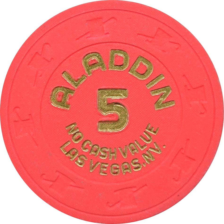 Aladdin Casino Las Vegas Nevada $5 No Cash Value Chip 1970s