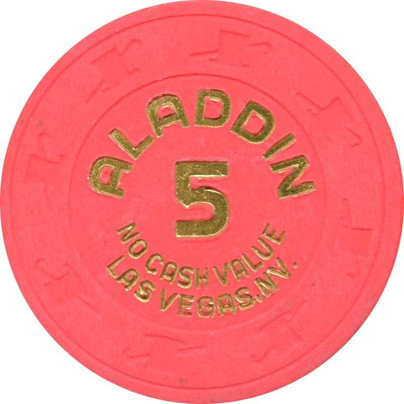 Aladdin Casino Las Vegas Nevada $5 No Cash Value Chip 1970s