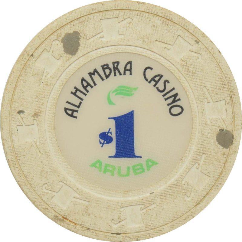 Alhambra Casino Oranjestad Aruba $1 White Chip