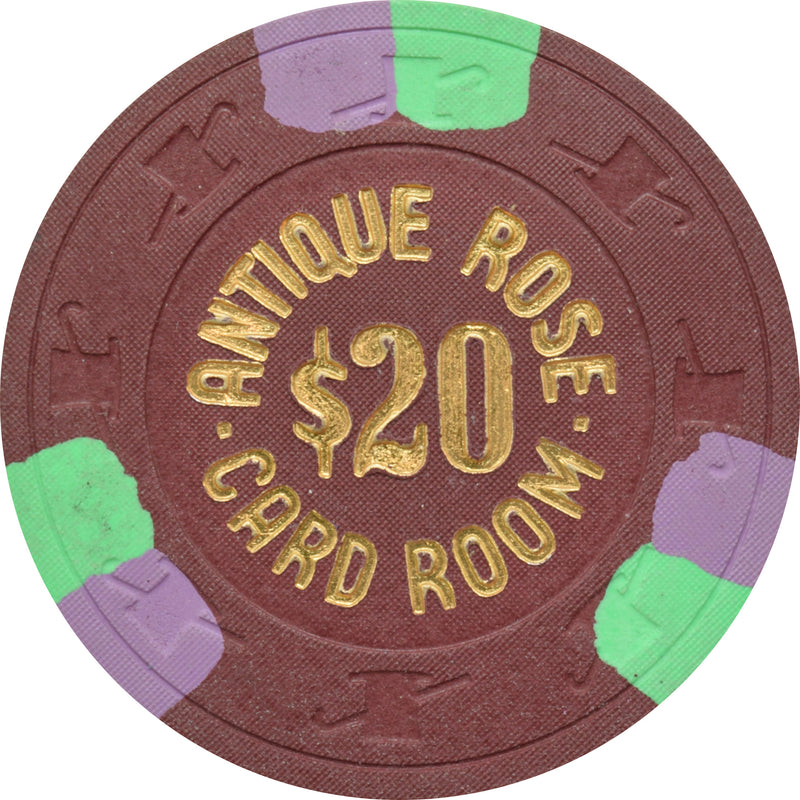 Antique Rose Card Room Casino Cameron Park California $20 Chip