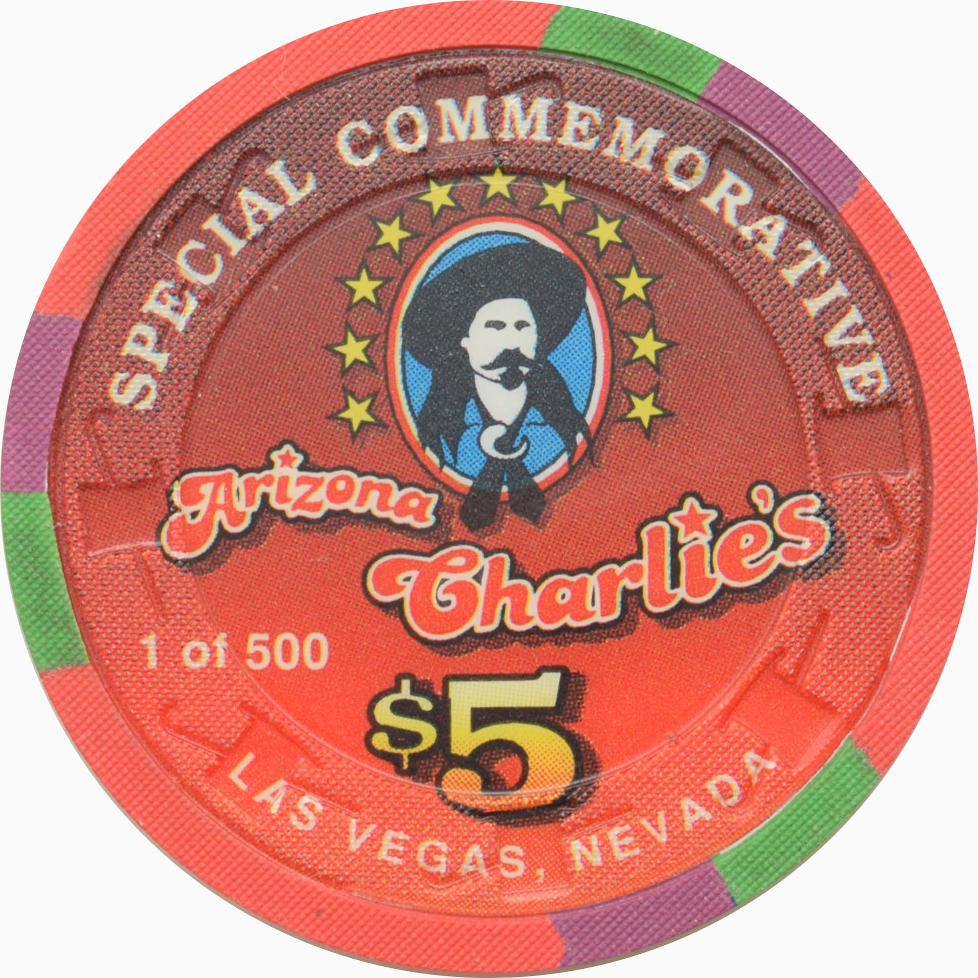 Arizona Charlie's Casino Las Vegas Nevada $5 Otto Graham Chip 1996