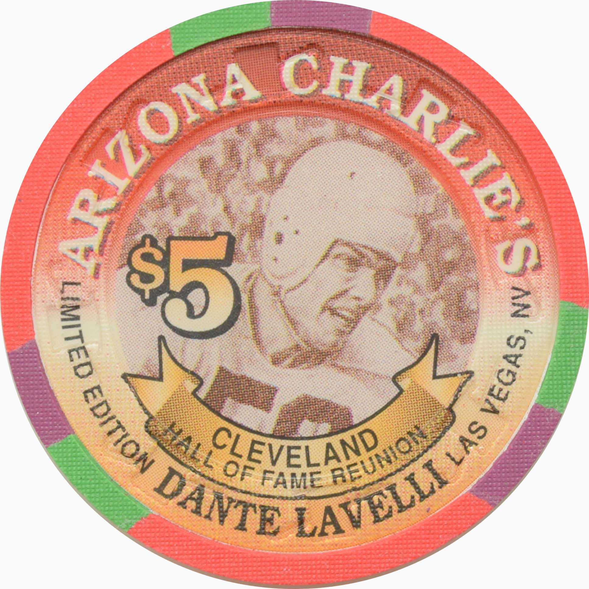 Arizona Charlie's Casino Las Vegas Nevada $5 Dante Lavelli Chip 1996