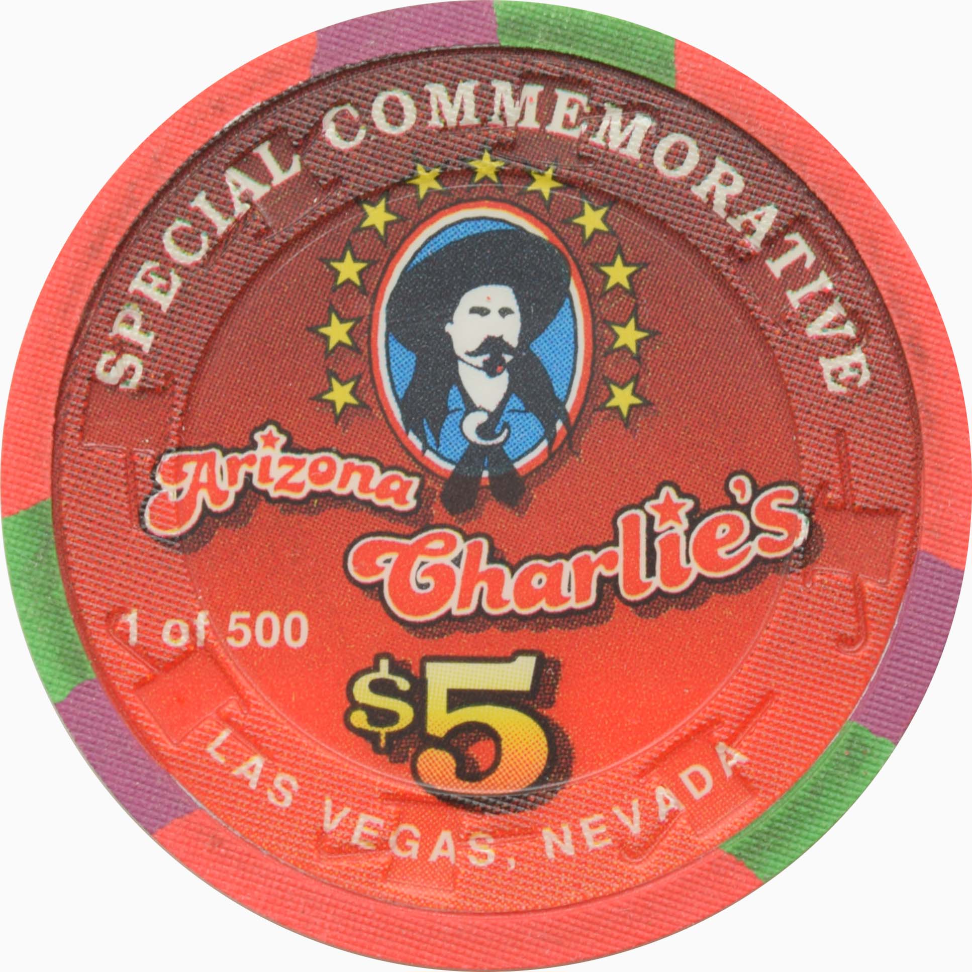 Arizona Charlie's Casino Las Vegas Nevada $5 Dante Lavelli Chip 1996