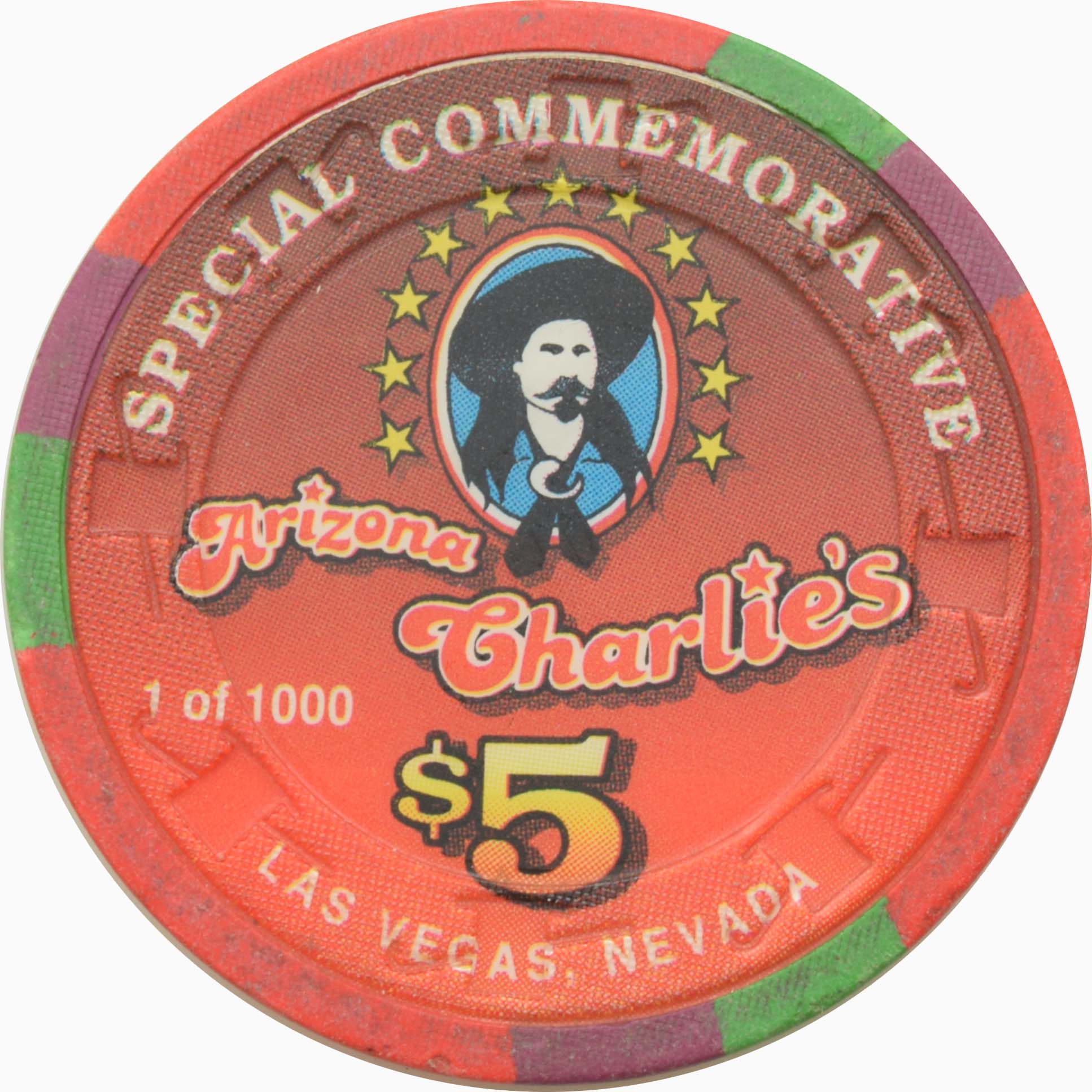 Arizona Charlie's Casino Las Vegas Nevada $5 Don Maynard Chip 1996 #2