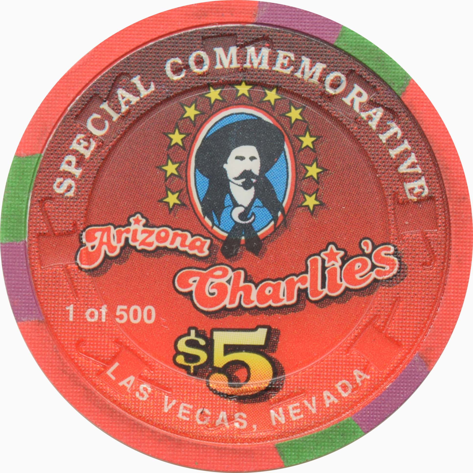 Arizona Charlie's Casino Las Vegas Nevada $5 Lou Groza Chip 1996