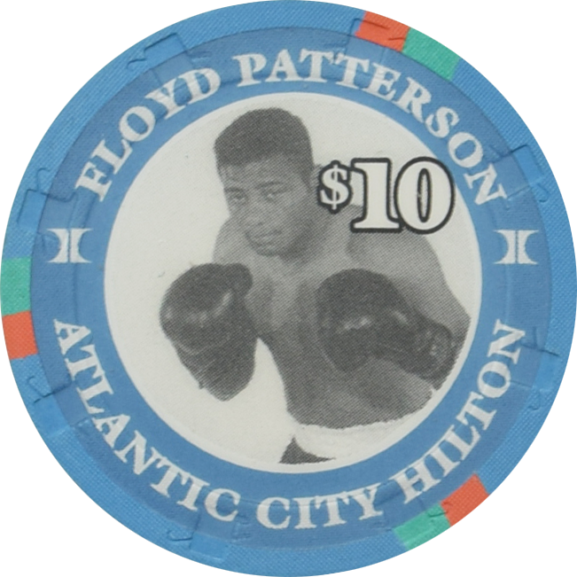 Hilton Casino Atlantic City New Jersey $10 Floyd Patterson Boxing Hall of Fame Chip