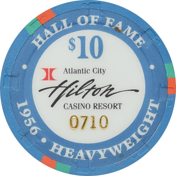 Hilton Casino Atlantic City New Jersey $10 Jack Dempsey Boxing Hall of Fame Chip