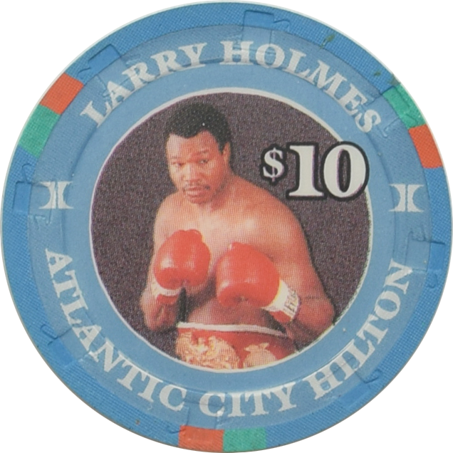 Hilton Casino Atlantic City New Jersey $10 Larry Holmes Boxing Hall of Fame Chip