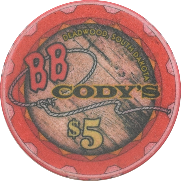 B.B. Cody's Casino Deadwood South Dakota $5 (Horse) Chip