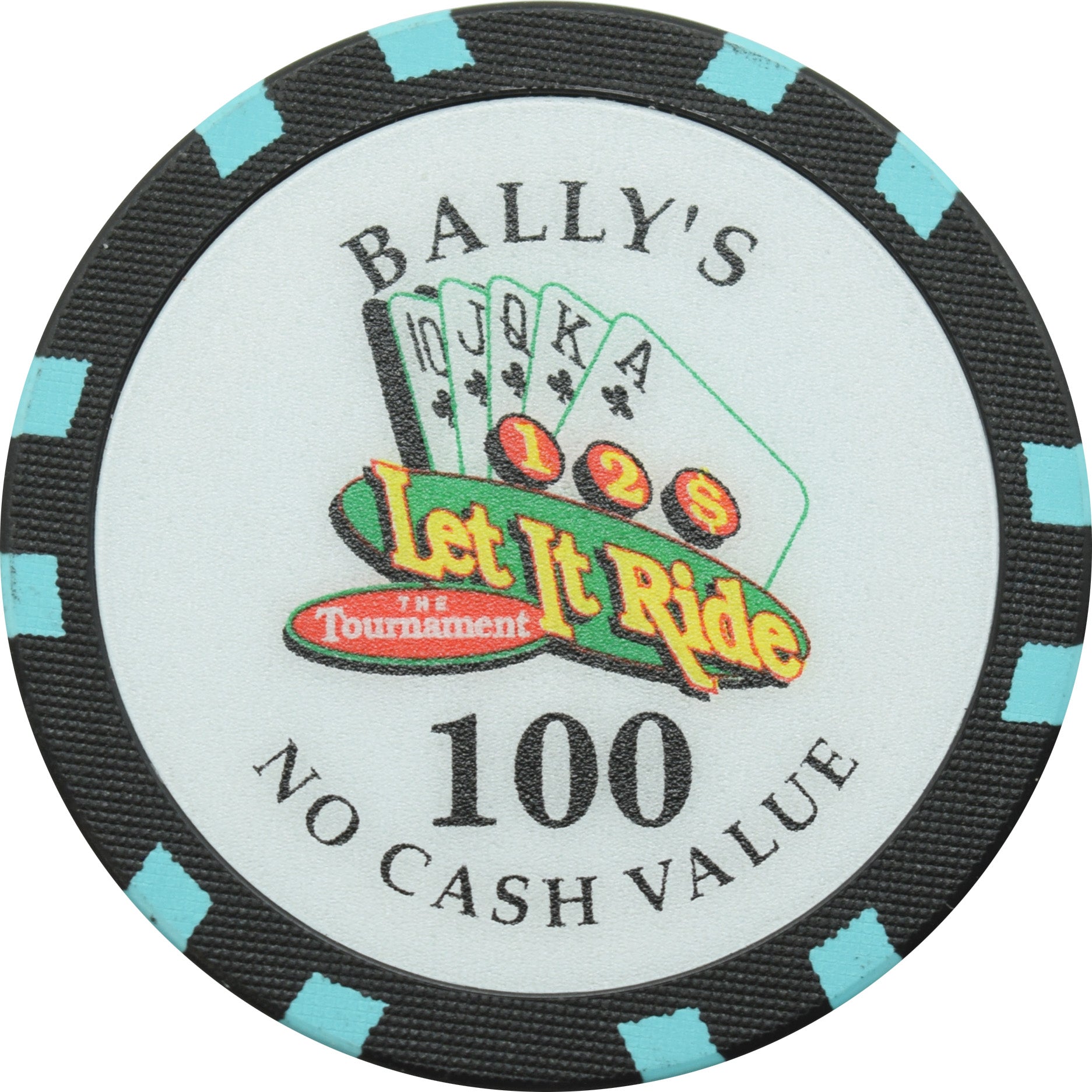 Bally's Casino Las Vegas Nevada Let it Ride 100 NCV Chip 1996 (Blue Inserts)