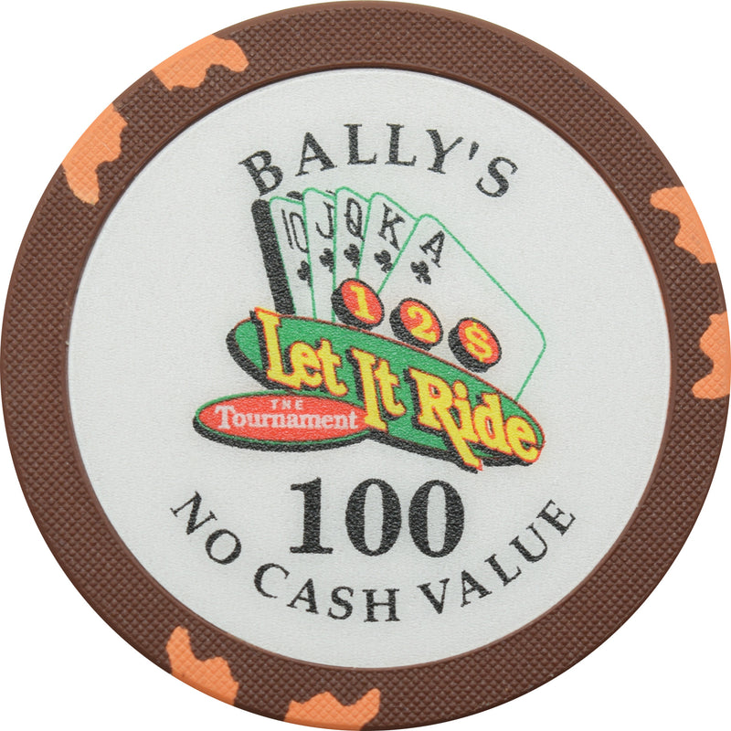 Bally's Casino Las Vegas Nevada Let it Ride 100 NCV Chip 1996 (Orange Inserts)