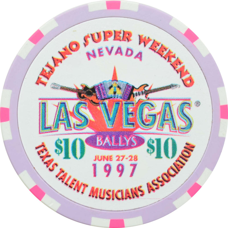 Bally's Casino Las Vegas Nevada $10 Tejano Super Weekend Chip 1997