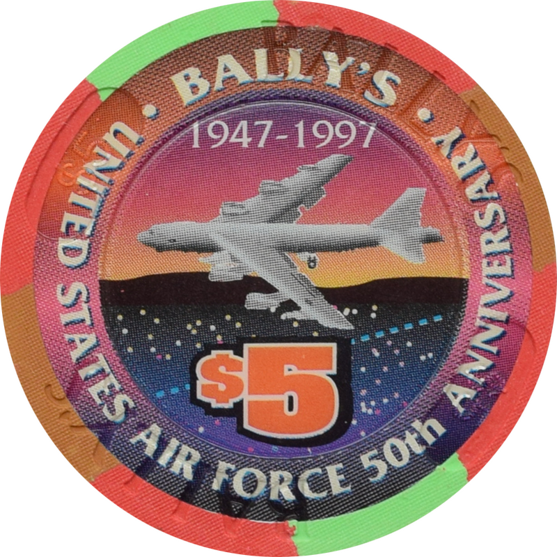 Bally's Casino Las Vegas Nevada $5 B-52 Bomber Chip 1997