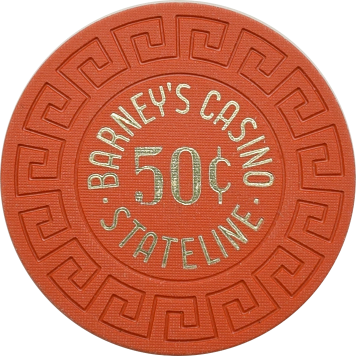 Barney's Casino Lake Tahoe Nevada 50 Cent Chip 1972