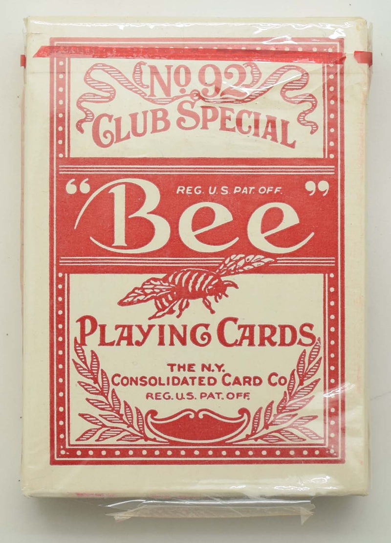 Vintage Bee Club Special No. 92 Stamp Label Seal NEW Red Playing Card Deck