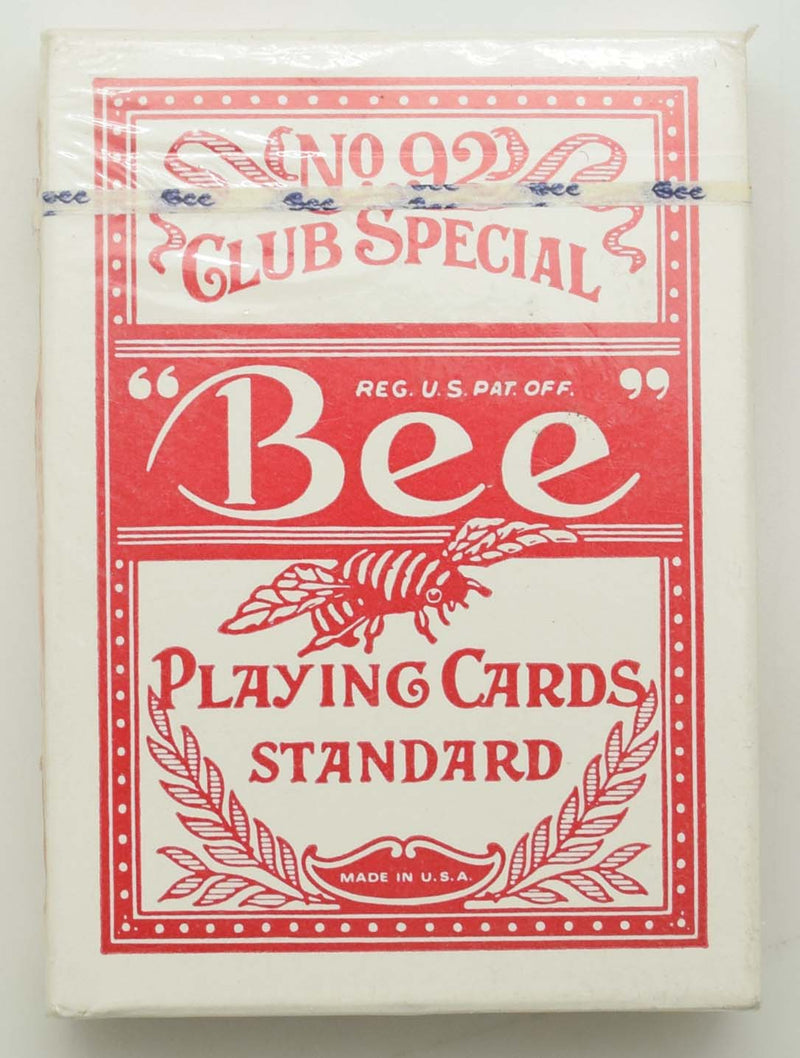 Vintage Bee Club Special No. 92 USPC Seal NEW Red Playing Card Deck