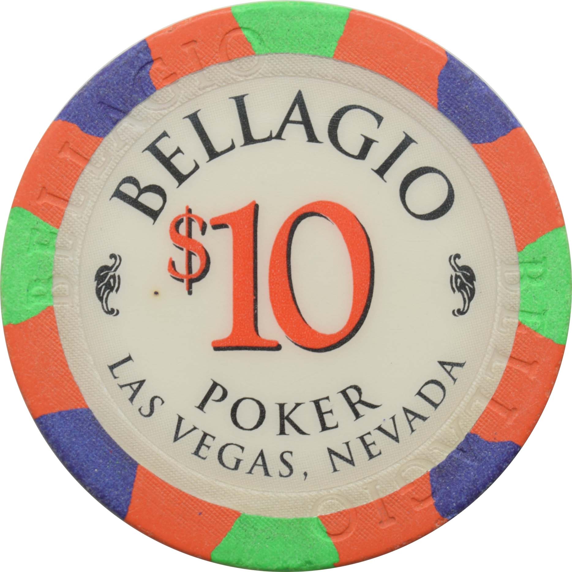 Bellagio Casino Las Vegas Nevada $10 Chip 1998