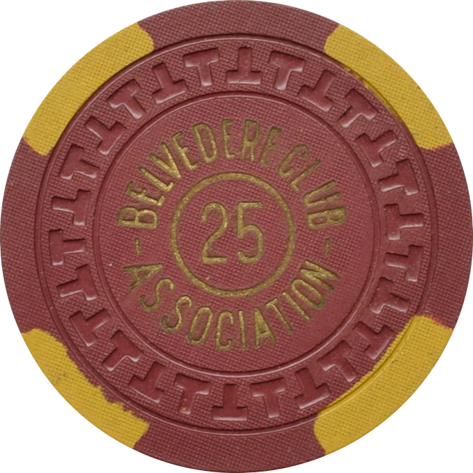 Belvedere Club Illegal Casino Hot Springs Arkansas Brown 25 Chip