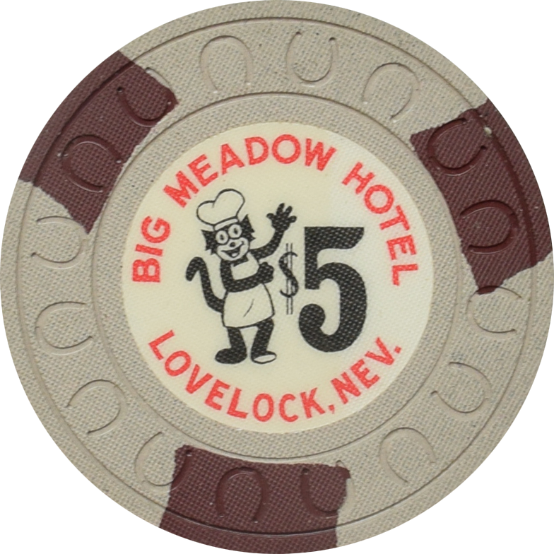 Big Meadow Hotel Casino Lovelock Nevada $5 Chip 1962