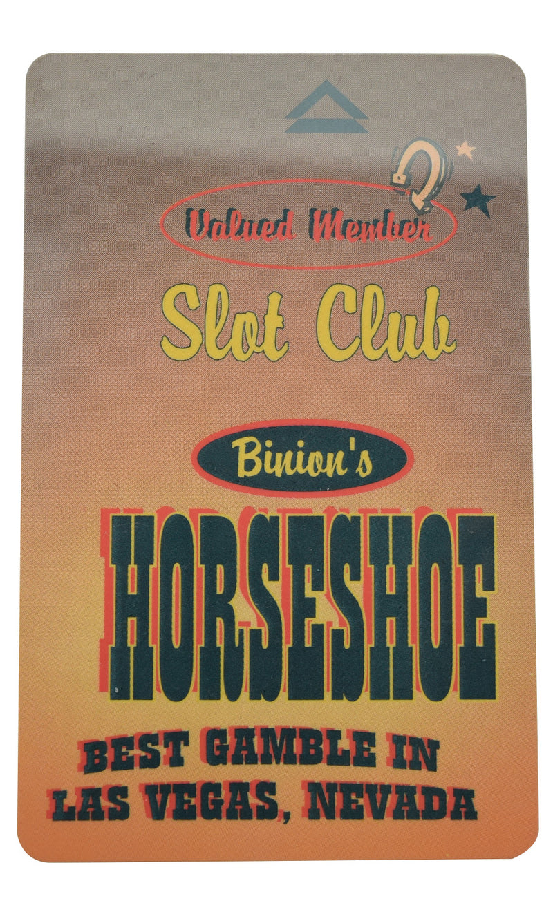 Binion's Horseshoe Casino Las Vegas Nevada Valued Member Slot Club Card