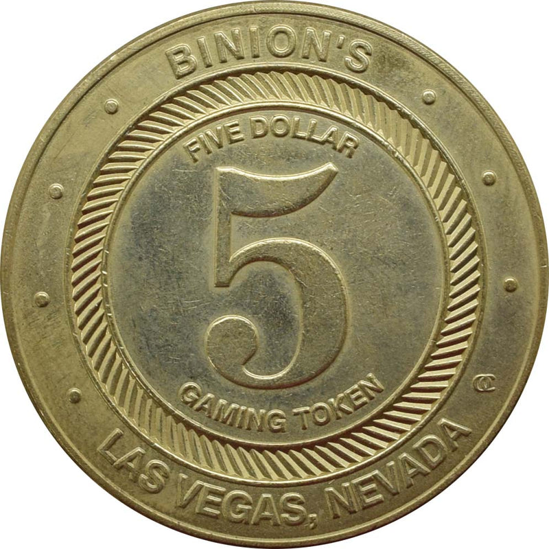 Binion's Casino Las Vegas Nevada $5 Token 2005