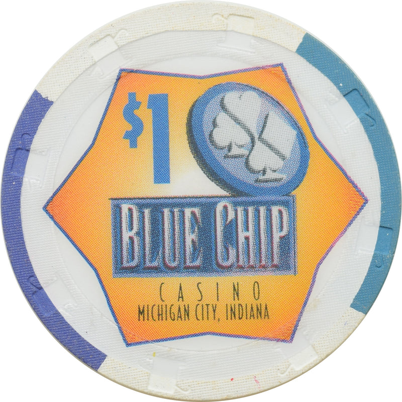 Blue Chip Casino Michigan City IN $1 Chip (Large Inlay)