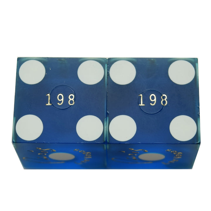 Paris Used Las Vegas Casino Blue Pair of Dice Matching Numbers