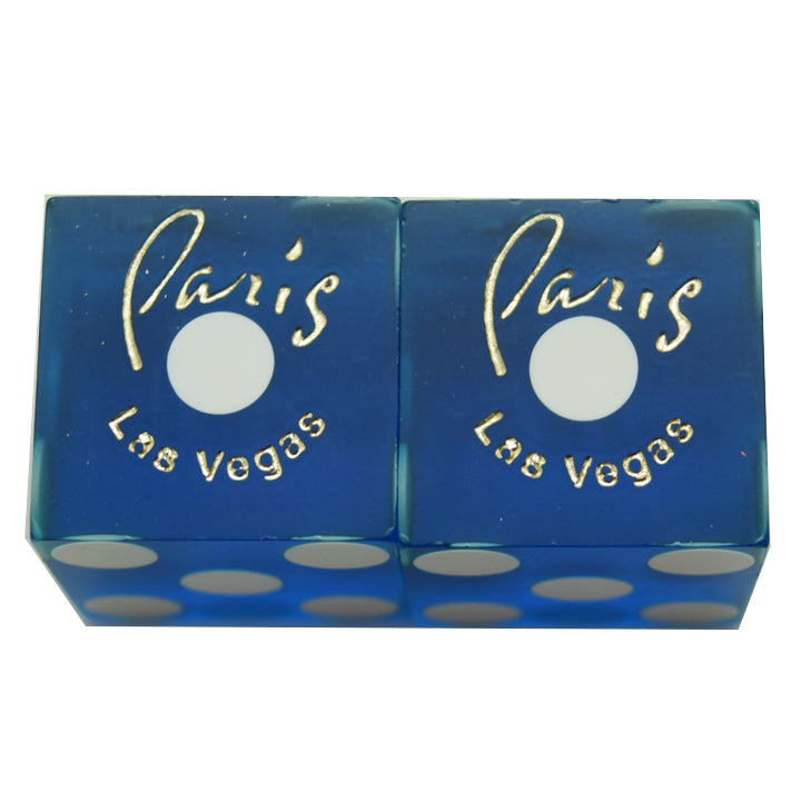 Paris Used Las Vegas Casino Blue Pair of Dice Matching Numbers