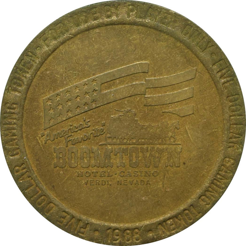 Boomtown Casino Verdi Nevada $5 Token 1988